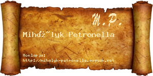 Mihályk Petronella névjegykártya